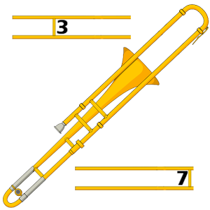 slide position charts with labels for trombone